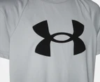 Under Armour Youth Boys' UA Tech Big Logo Short Sleeve Tee / T-Shirt / Tshirt - Light Grey Heather/Black