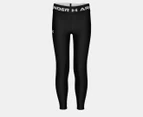 Under Armour Youth Girls' HeatGear Ankle Crop Leggings - Black/White