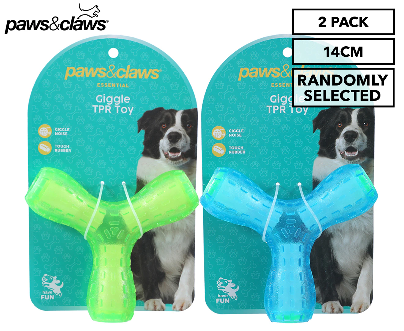 2 x Paws & Claws Giggle Tri Toy - Randomly Selected