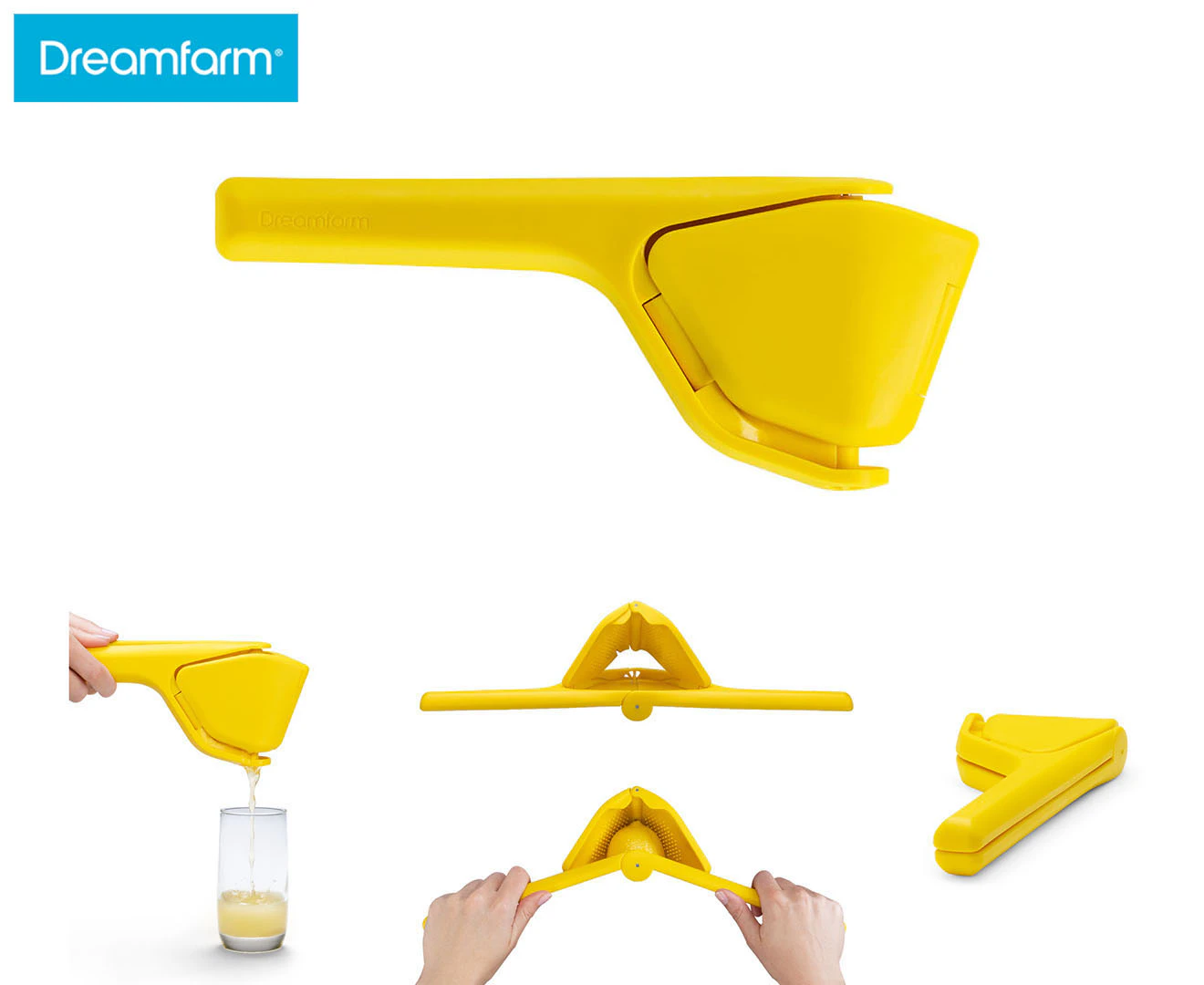 Dreamfarm 25cm Fluicer Fold Flat Easy Juicer - Lemon