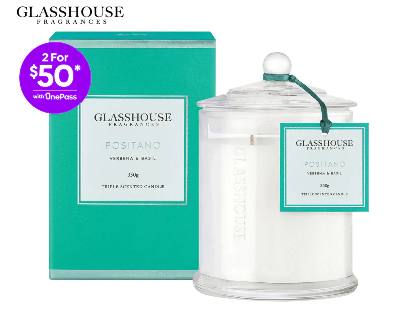 Glasshouse Positano Verbena & Basil 350g Triple Scented Candle