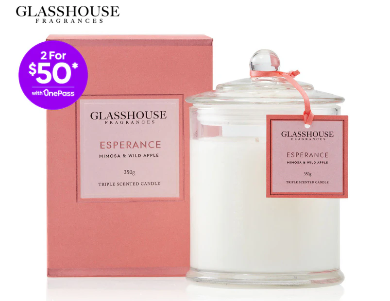 Glasshouse Esperance Mimosa & Wild Apple 350g Triple Scented Candle