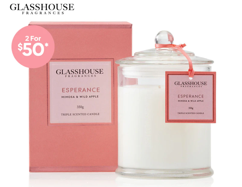 Glasshouse Esperance Mimosa & Wild Apple 350g Triple Scented Candle