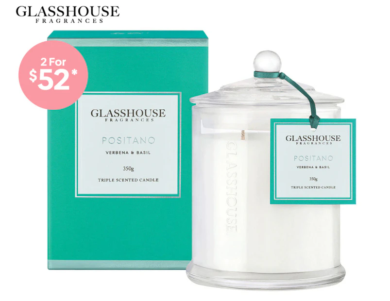 Glasshouse Positano Verbena & Basil 350g Triple Scented Candle