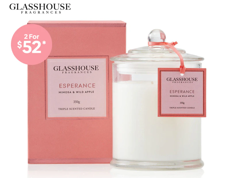 Glasshouse Esperance Mimosa & Wild Apple 350g Triple Scented Candle