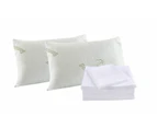 Royal Comfort Bamboo Blend Sheet Set 1000TC and Bamboo Pillows 2 Pack Ultra Soft - Ivory