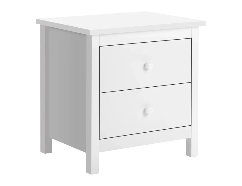 ALFORDSON Bedside Table Hamptons 2 Drawers White