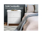 ALFORDSON Bedside Table Hamptons 2 Drawers White