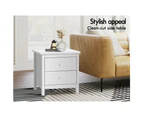 ALFORDSON Bedside Table Hamptons 2 Drawers White