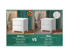 ALFORDSON Bedside Table Hamptons 2 Drawers White