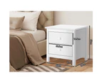 ALFORDSON Bedside Table Hamptons 2 Drawers White