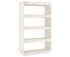 vidaXL Book Cabinet/Room Divider White 80x35x135 cm Solid Pinewood