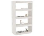 vidaXL Book Cabinet/Room Divider White 80x35x135 cm Solid Pinewood