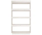 vidaXL Book Cabinet/Room Divider White 80x35x135 cm Solid Pinewood