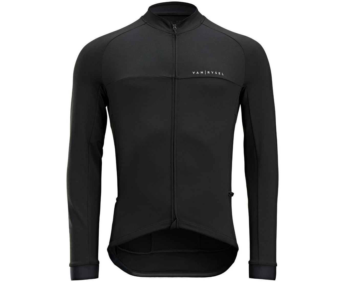 DECATHLON VAN RYSEL RC100 Men's Mid-Season Road Cycling Jersey - Long-Sleeved - Slate - Black