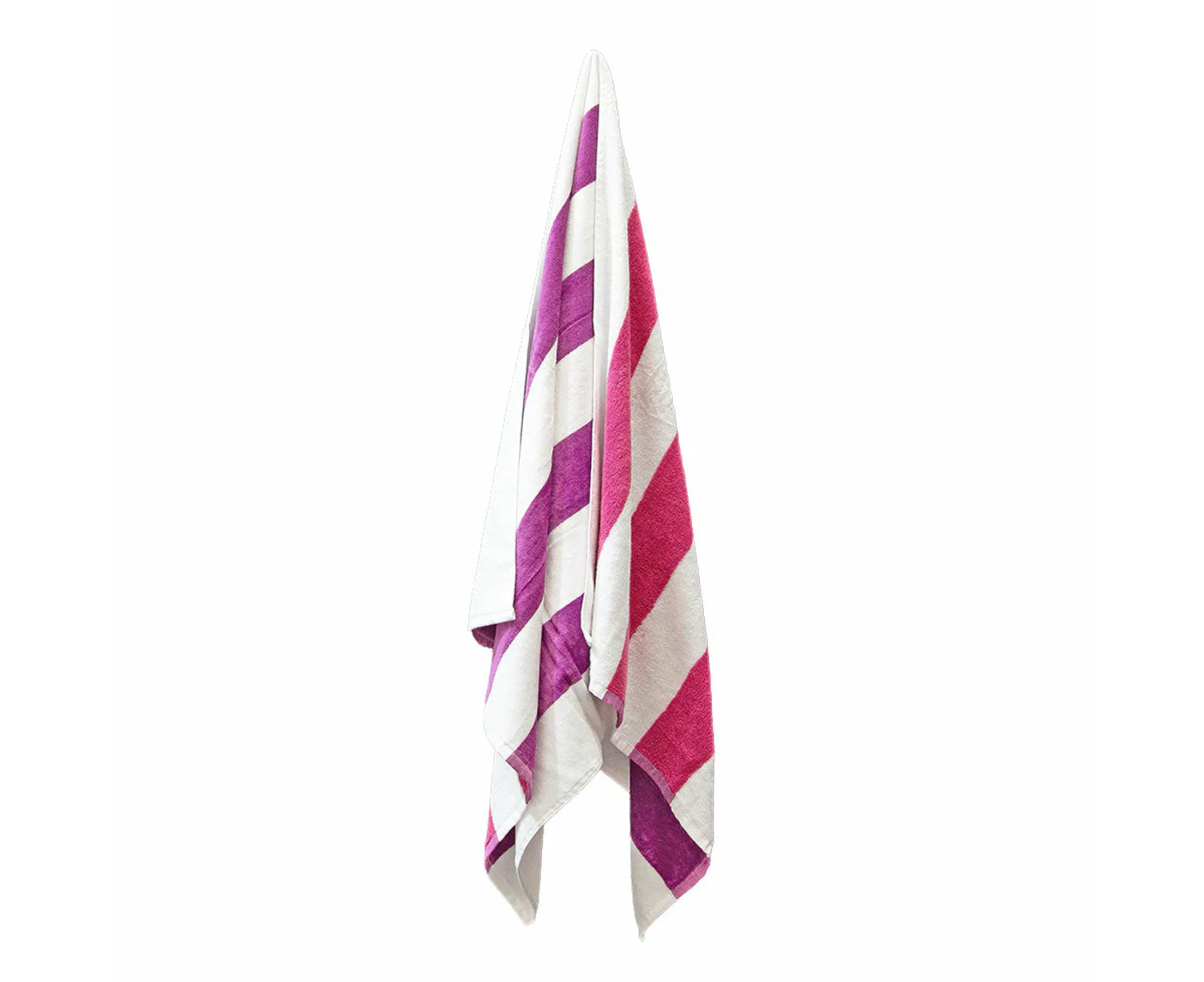 Cotton Reversible Striped Beach Towel 400gsm 76 x 152cm Pink Purple