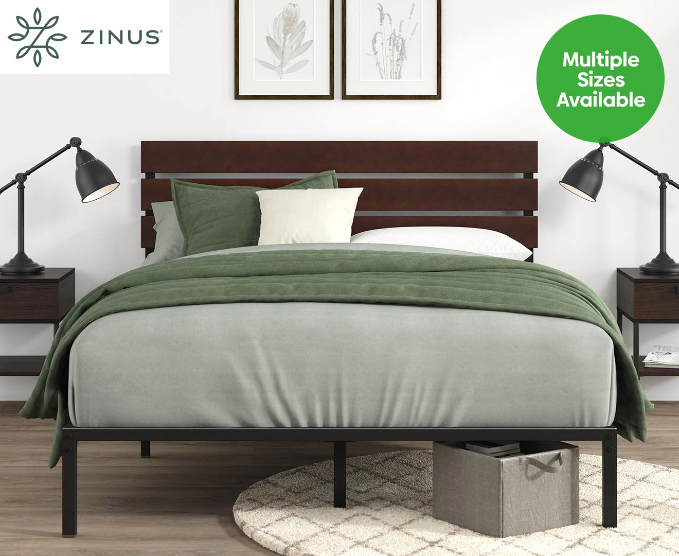 Zinus Figari Bamboo & Metal Bed Frame - Black