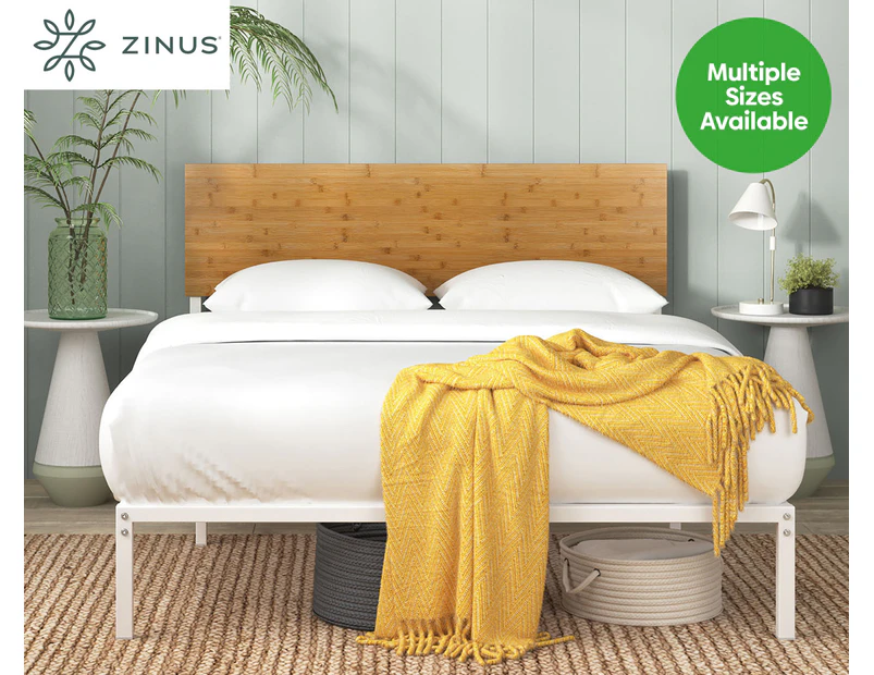 Zinus Figari Bamboo & Metal Bed Frame - White