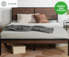 Zinus Mory Metal & Wood Bed Frame w/ Split Headboard - Brown/Black