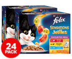 2 x 12pk Felix Sensations Jellies Cat Food Sachets Favourites Menu 1.02kg