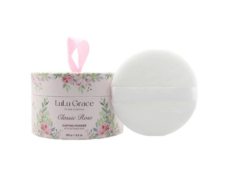 Lulu Grace 150gm Classic Rose Dusting Powder with Puffer (Talc Free)