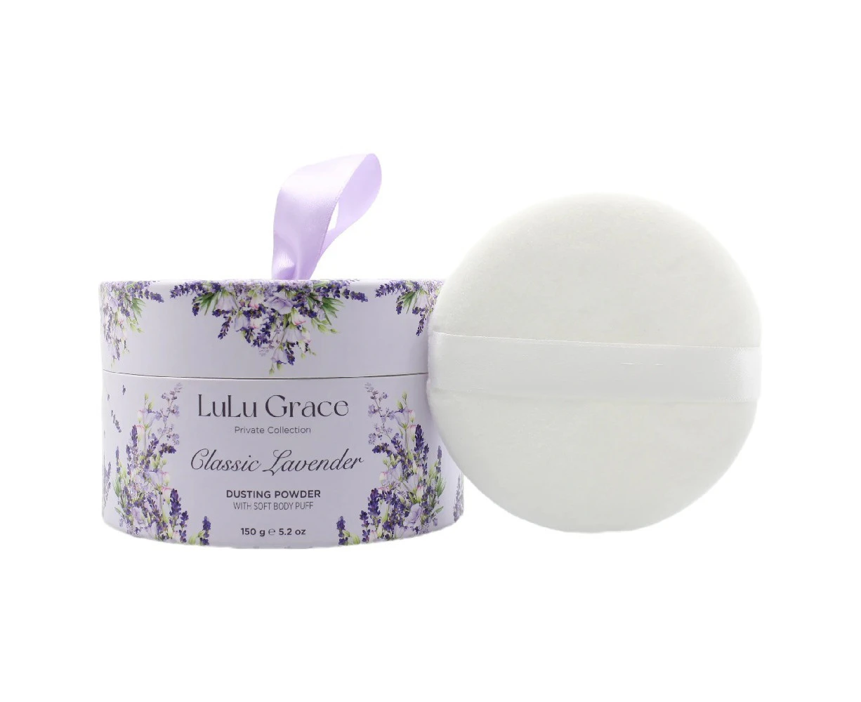 Lulu Grace 150gm Classic Lavender Dusting Powder with Puffer (Talc Free)