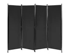 Costway 4 Panel Room Divider 1.7x2.2M Folding Privacy Screen Home Office Partition Stand Black