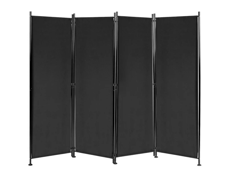 Costway 4 Panel Room Divider 1.7x2.2M Folding Privacy Screen Home Office Partition Stand Black