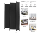 Costway 4 Panel Room Divider 1.7x2.2M Folding Privacy Screen Home Office Partition Stand Black