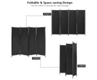 Costway 4 Panel Room Divider 1.7x2.2M Folding Privacy Screen Home Office Partition Stand Black