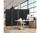 Costway 4 Panel Room Divider 1.7x2.2M Folding Privacy Screen Home Office Partition Stand Black