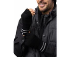 HEAT HOLDERS Warm Winter WorkForce Fingerless Thermal Fleece Lined Gloves with Reflective Stripe - Orange