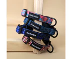 Frank Barker Adjustable 19-28cm Plaid Pet Dog Collar Neck Strap XS w/ Clasp Blue