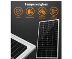 12V 300W Solar Panel Kit Mono Caravan Camping Power Controller Charging USB Home - Silver and black