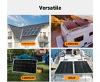 12V 300W Solar Panel Kit Mono Caravan Camping Power Controller Charging USB Home - Silver and black