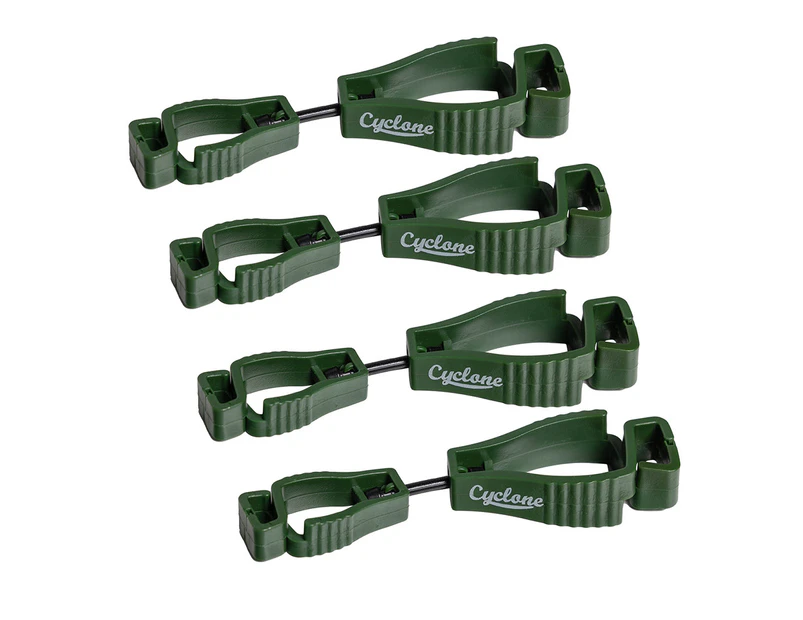 4x Cyclone Clip Accessory/Holder For Gardening Gloves Polypropylene Green