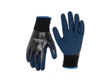 2x Cyclone Size XL Gardening Gloves Sub Zero Nylon/Dipped Nitrile Black/Blue