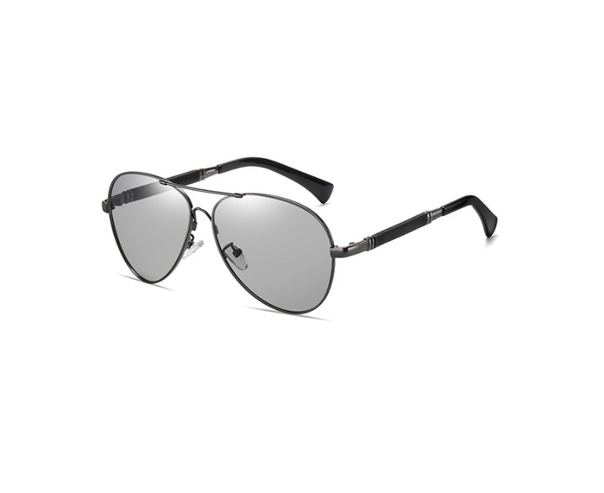 Kings Collection Grey Men Polarized Lens with Metal Aviator Frame