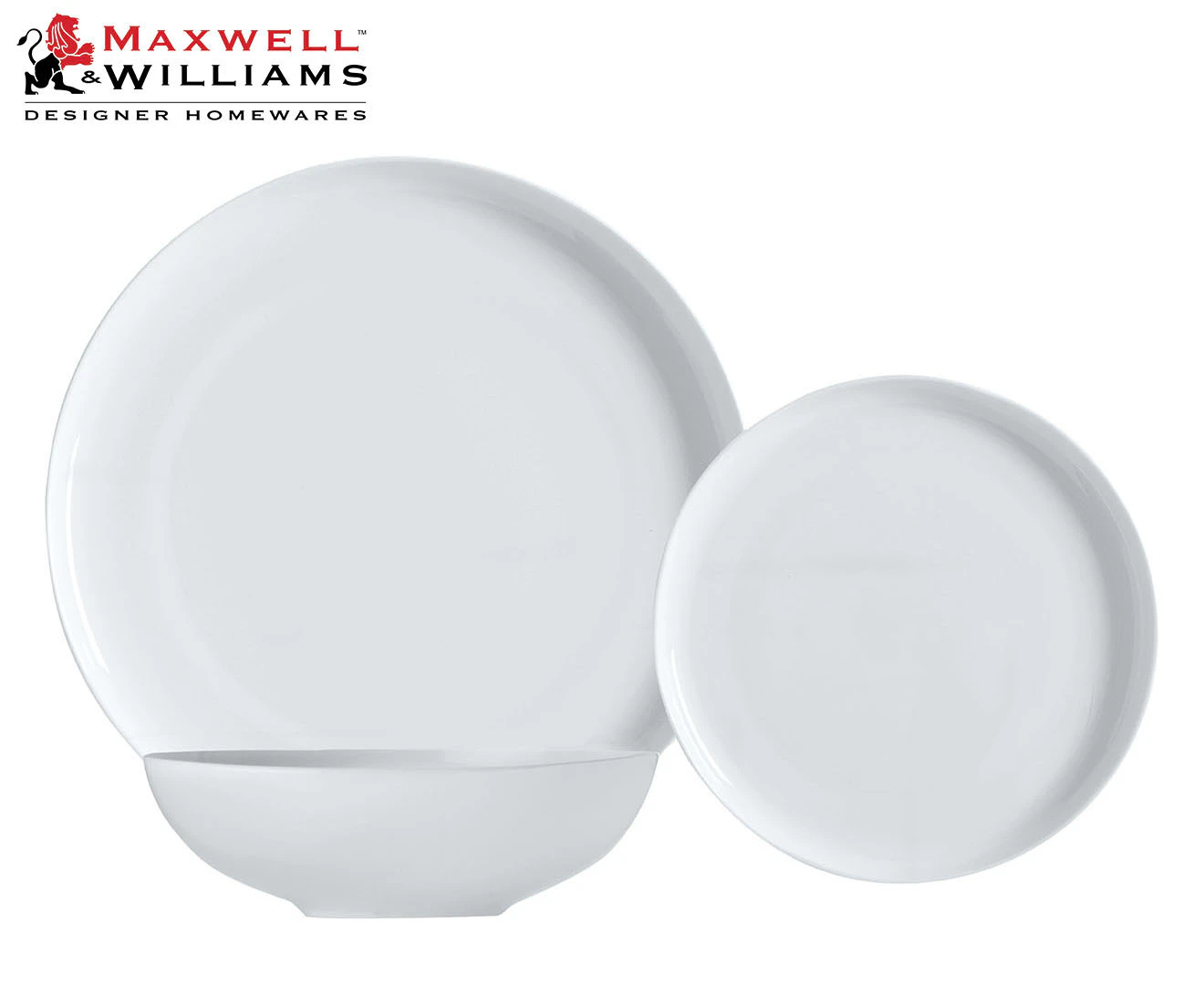 Maxwell & Williams 12-Piece Cashmere Mansion High Rim Dinner Set - White