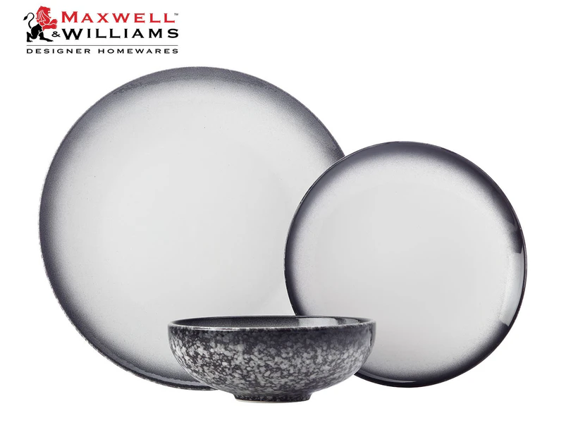 Maxwell & Williams 12-Piece Caviar Granite Dinner Set - Black