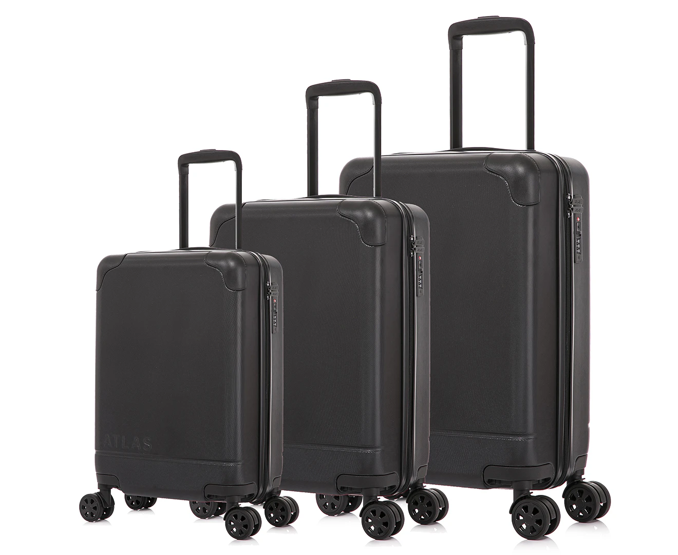 Atlas Enduro 3-Piece Hardcase Luggage/Suitcase Set - Black