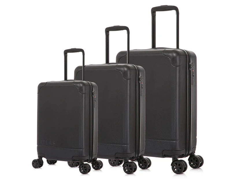 Atlas Enduro 3-Piece Hardcase Luggage/Suitcase Set - Black