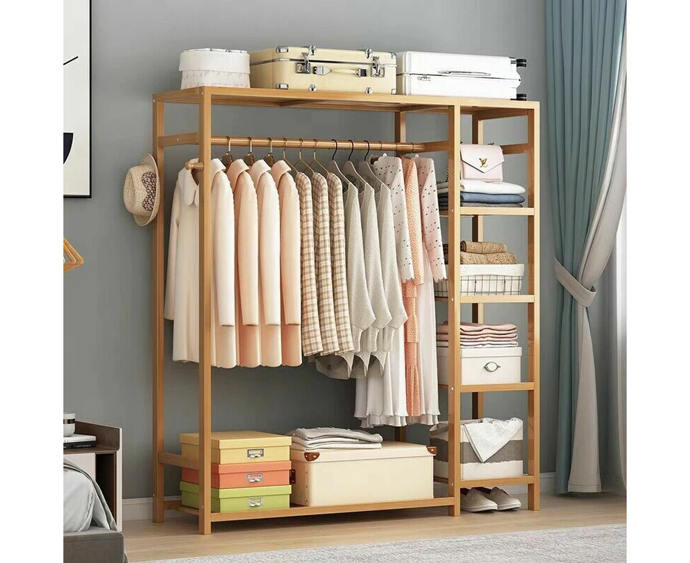 Open Wardrobe Clothes Rail Rack Hanging Garment Heavy Duty Organiser Coat Shelf