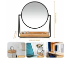 2X Magnifying Double Sided Makeup Mirror W/ Storage Tray Cosmetic 360o Rotation
