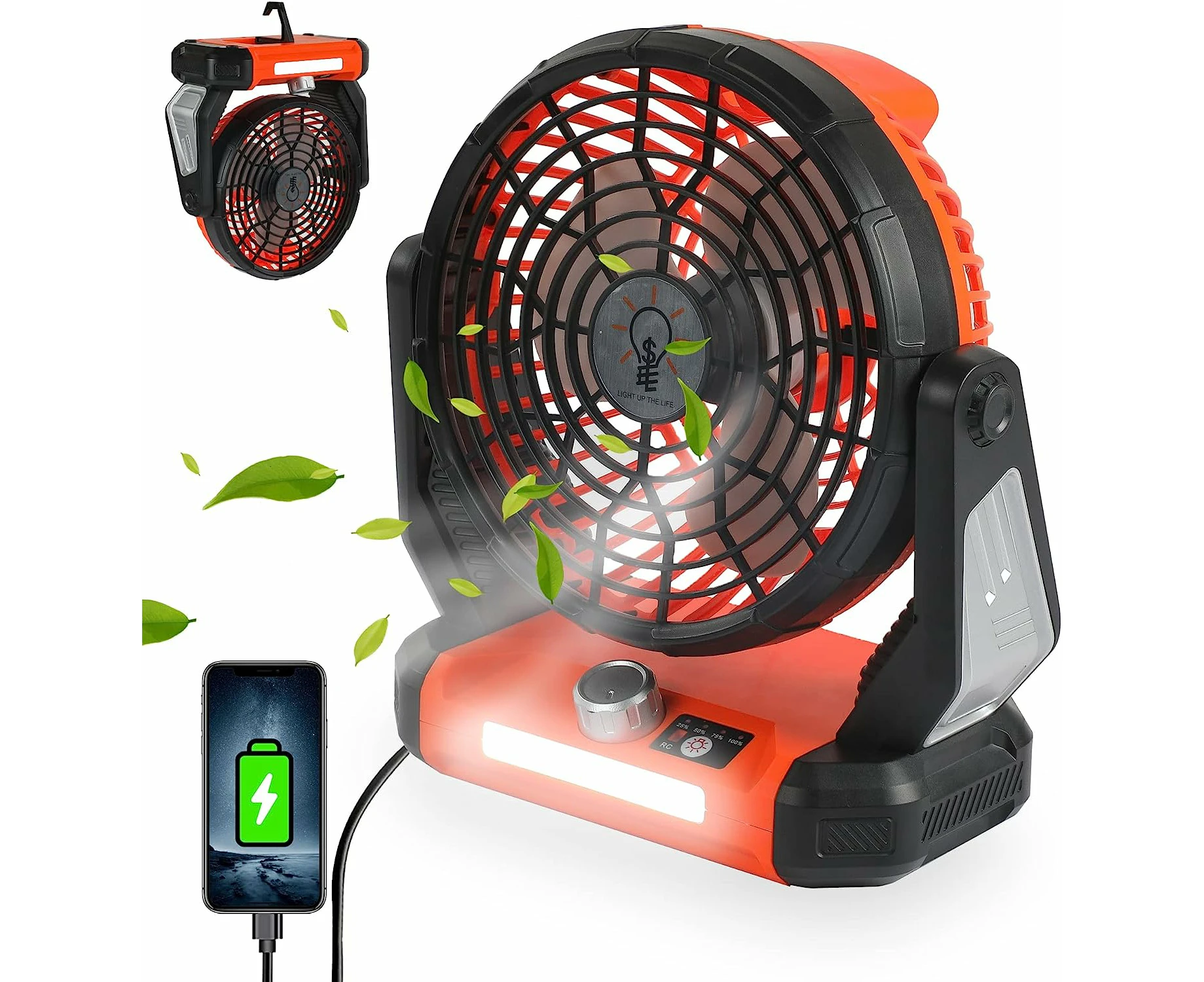 Camping Fan Tent Fan Desk Mini Portable US Rechargeable Battery Fan Electric Pram Fan for Stroller Room Table Travel Home