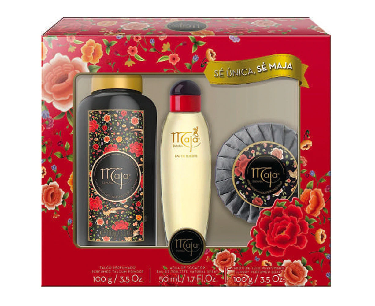 Maja Classica Women Eau De Toilette, Talcum Powder & Luxury Soap Gift Set  Timeless Spanish Elegance