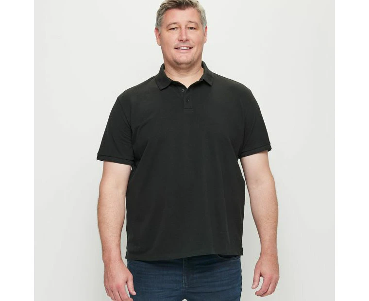 Target Man Plus Short Sleeve Pique Polo Shirt - Black