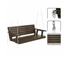 Porch Swing Bench Outdoor Furniture Wooden Chair 3 Seater - Brown