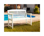 Outdoor Garden Bench  Wooden Chair Patio Furniture Lounge Seat - White