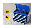 Tool Box Chest Trolley Cabinet Garage Storage Blue - 10 Drawers